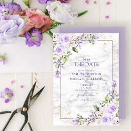 Lilac Lavender Gold Geometric Save the Date