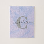 Lilac Lavender Marble Elegant Monogram Name Puzzle<br><div class="desc">Genießen Sie eine entspannende Aktivität mit diesem personalisierten Monogramm-Puzzle mit einem weichen pastellfarbenen Aquarell in Blau- und lila-Tönen. Dieses charmante Puzzle ist auf Ihren Namen und Ihre Initialen zugeschnitten und macht es zu einem einzigartigen Geschenk für Freunde, Familie oder Sie selbst. Ideal für Rätselfreunde und alle, die personalisierte Touchs und...</div>