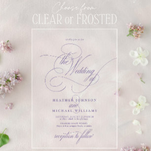 Lilac Lavender Modern Calligraphy Classic Wedding Acryleinladungen