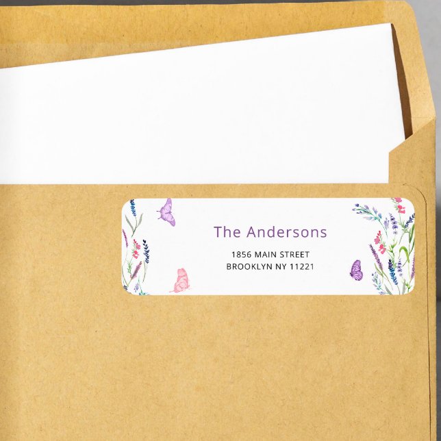 Lilac Lavender Wedding Return Address Label (Von Creator hochgeladen)