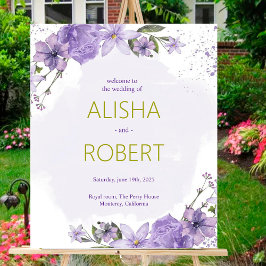 Lilac Lavender Wedding Welcome Sign Poster