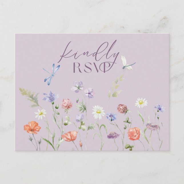 Lilac Lavender Whimsy Wildblume UAWG Postkarte (Vorderseite)