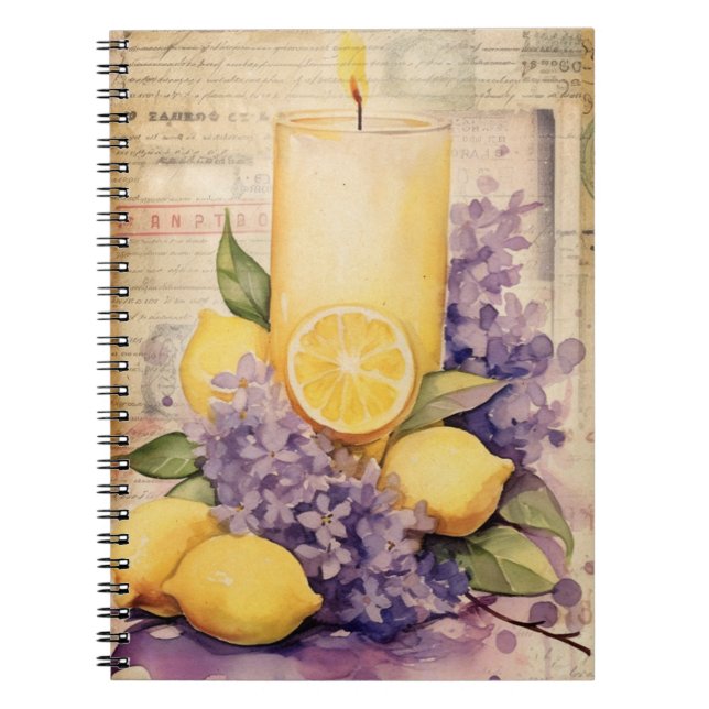 Lilac-, Lemon- und Candle Spiral-Notebook Notizblock (Vorderseite)