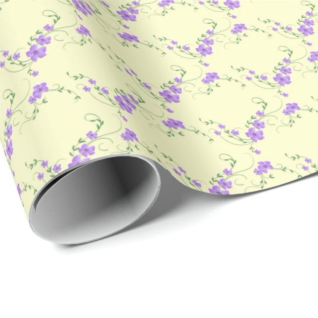 Lilac Lemon Wrapping Paper Geschenkpapier (Rolleneckpunkt)