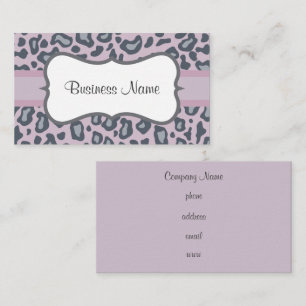 Lilac Leopard Print Business Card Visitenkarte
