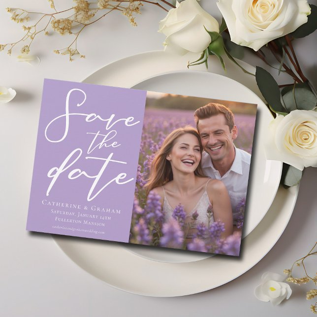 Lilac Lila Couple Foto Spring Save The Date (Von Creator hochgeladen)