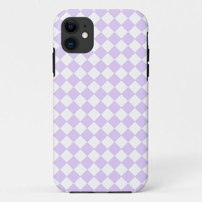 Lilac Lila Diamond Checked Patterns Case-Mate iPhone Hülle (Rückseite)