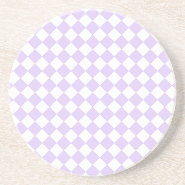 Lilac Lila Diamond Checked Patterns Getränkeuntersetzer (Vorne)