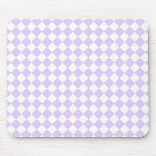 Lilac Lila Diamond Checked Patterns Mousepad (Vorne)