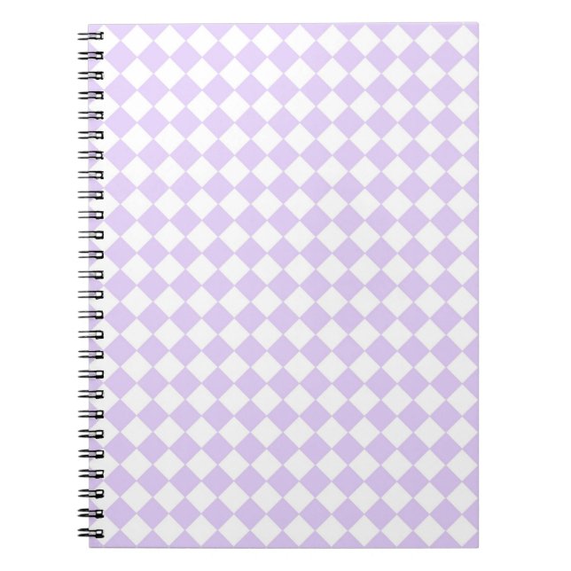 Lilac Lila Diamond Checked Patterns Notizblock (Vorderseite)
