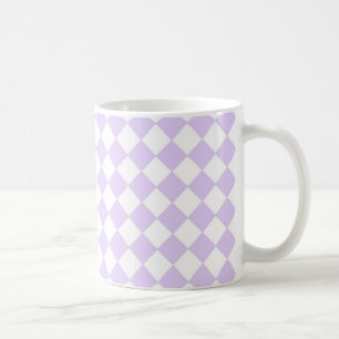 Lilac Lila Diamond Checked Patterns Tasse
