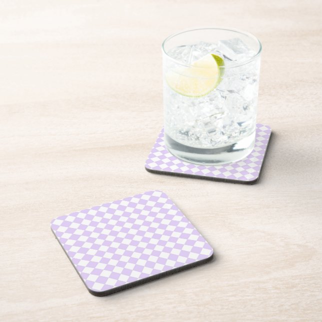Lilac Lila Diamond Checked Patterns Untersetzer (Rechte Seite)