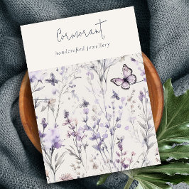 Lilac Lila Floral Script Kapselhalter Visitenkarte