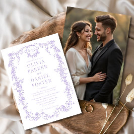 Lilac Lila Foto Floral Viktorianisch Wedding Einladung