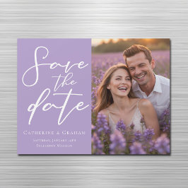 Lilac Lila Foto Save the Date Magnet Card