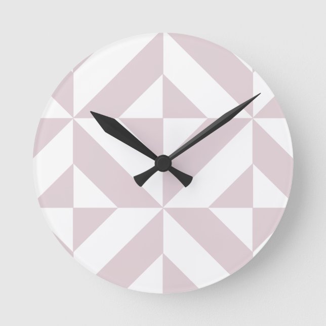 Lilac Lila Geometric Deko Cube Muster Runde Wanduhr (Vorderseite)