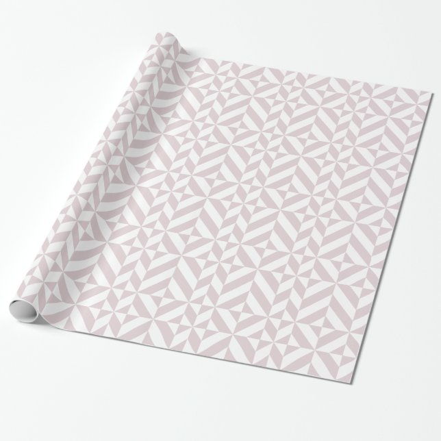 Lilac Lila Geometric Deko Cube Pattern Geschenkpapier (Ungerollt)