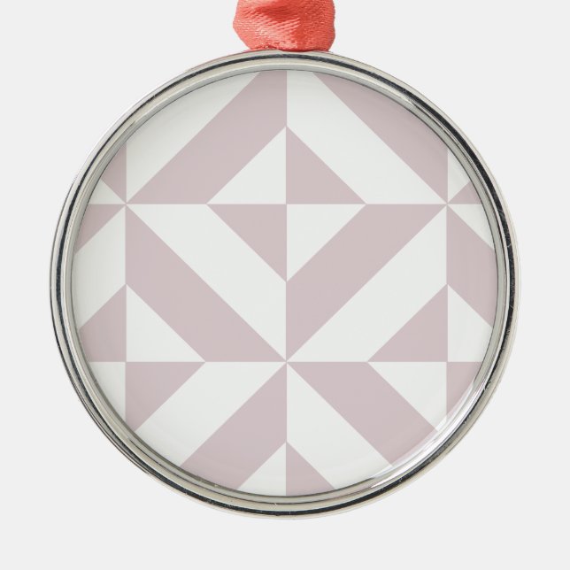 Lilac Lila Geometric Deko Cube Pattern Silbernes Ornament (Vorne)