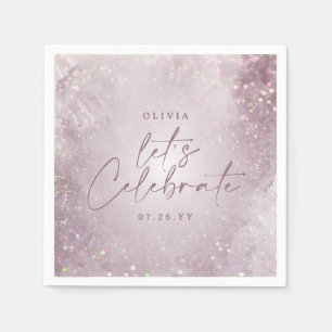 Lilac lila Glitzer Elegante Geburtstagsparty Dekor Serviette