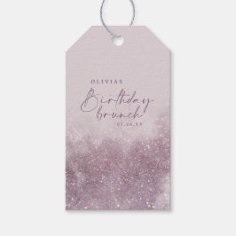 Lilac lila Glitzer Eleganter Geburtstagsbrunch-Chi Geschenkanhänger