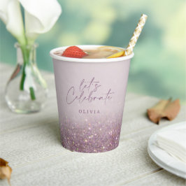 Lilac lila Glitzer Eleganter Geburtstagsbrunch-Chi Pappbecher