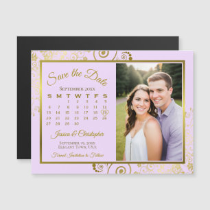 Lilac Lila Gold Calendar Foto Rett Date Magnet