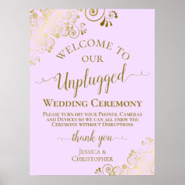 Lilac Lila & Gold Unplugged Wedding Zeremonie Poster
