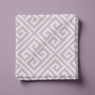 Lilac Lila griechisches Schlüsselmuster Stoff