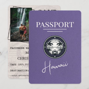 Lilac Lila Hawaii Passport Save the Date