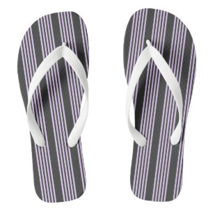 Lilac-lila-Holzkohle-Fünf-Streifen Flip Flops