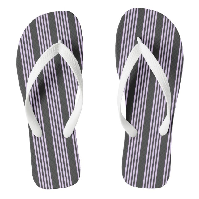 Lilac-lila-Holzkohle-Fünf-Streifen Flip Flops (Fußbett)
