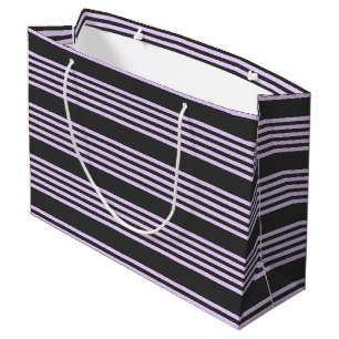 Lilac-lila-Holzkohle-Fünf-Streifen Große Geschenktüte