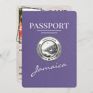 Lilac Lila Jamaica Passport Save the Date