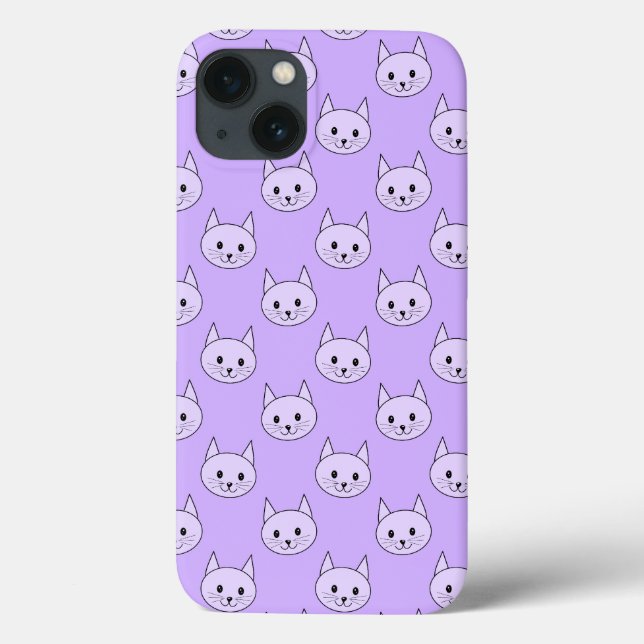 Lilac Lila Katzenmuster. Case-Mate iPhone Hülle (Rückseite)