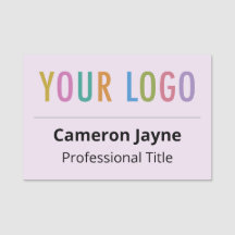 Lilac Lila Large Nametag mit Logo Beruflich