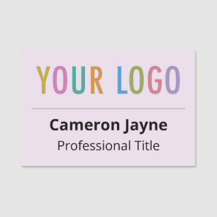 Lilac Lila Large Nametag mit Logo Beruflich Namensschild