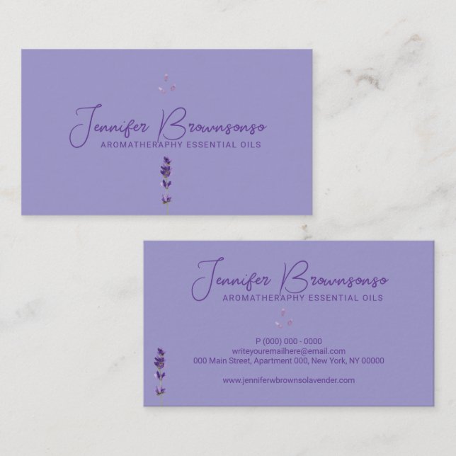 Lilac Lila Lavender Visitenkarte (Vorne/Hinten)