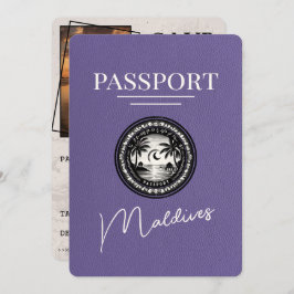 Lilac Lila Maldives Passport Save the Date