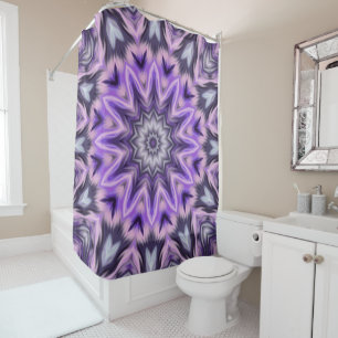 Lilac lila Mandala Duschvorhang