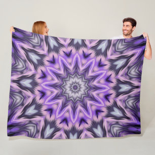 Lilac lila Mandala Fleecedecke