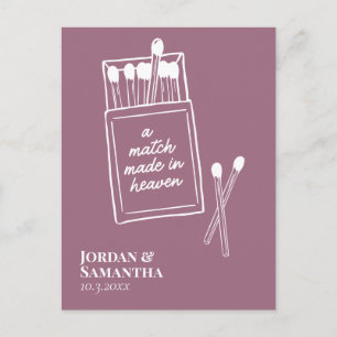 Lilac Lila Match Made in Heaven Save the Date Postkarte