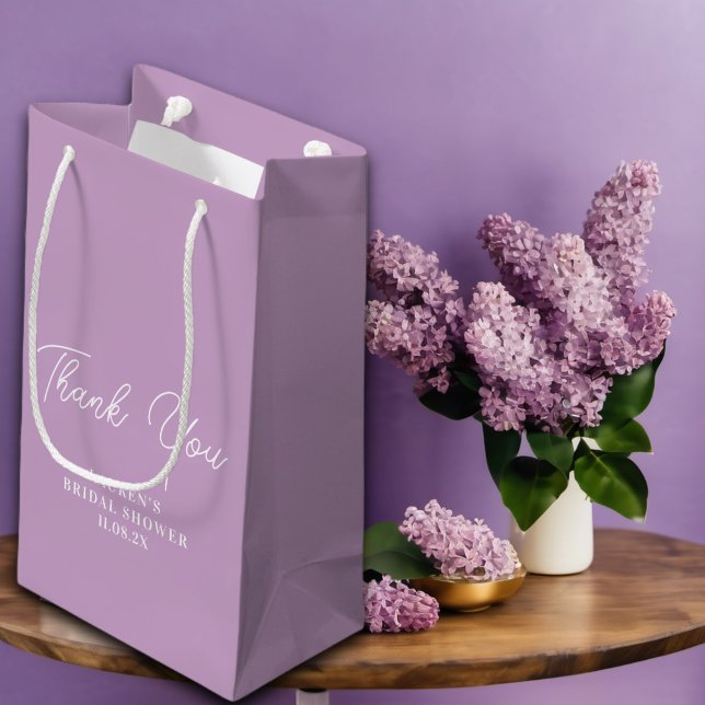 Lilac Lila Minimalistisches Brautparty Vielen Dank Kleine Geschenktüte (Von Creator hochgeladen)