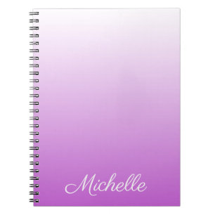 Lilac lila ombre personalisiert name notizblock
