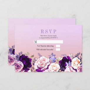 Lilac Lila & Pink Blush Rose Blumenzange RSVP Einladung