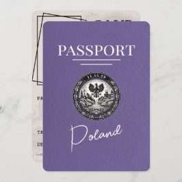 Lilac Lila Poland Passport Save the Date