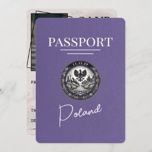 Lilac Lila Poland Passport Save the Date