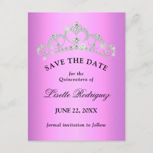Lilac Lila Quinceanera Save the Date Postkarte