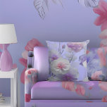 Lilac lila rosa Seidengewebe Blume Kissen<br><div class="desc">Weiche lila lila Seide Blume Stoff Schönes Vintages Aussehen</div>