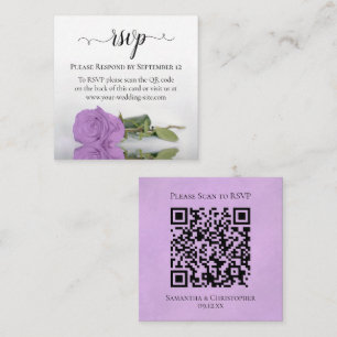 Lilac Lila Rose Elegant Wedding UAWG QR Code Begleitkarte