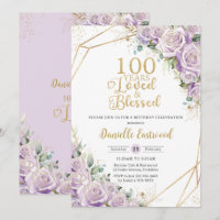 Lilac Lila Rose Floral 100. Geburtstag Liebe